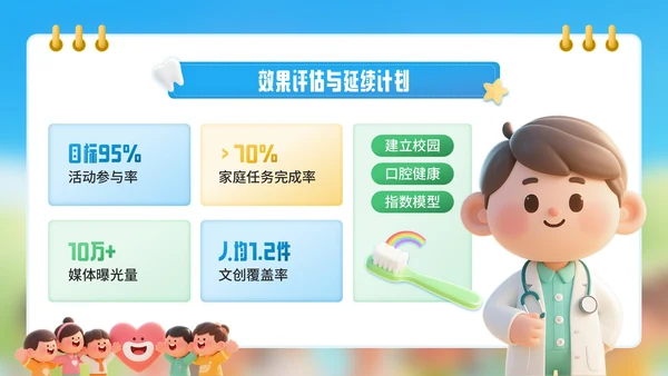 蓝色卡通风爱牙日口学校健康教育宣传PPT模板