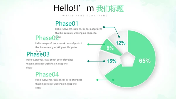 绿色小清新微立体工作述职报告PPT动态模板