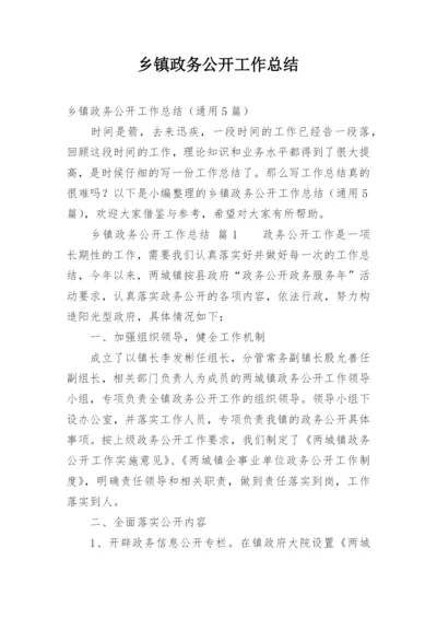 乡镇政务公开工作总结.docx