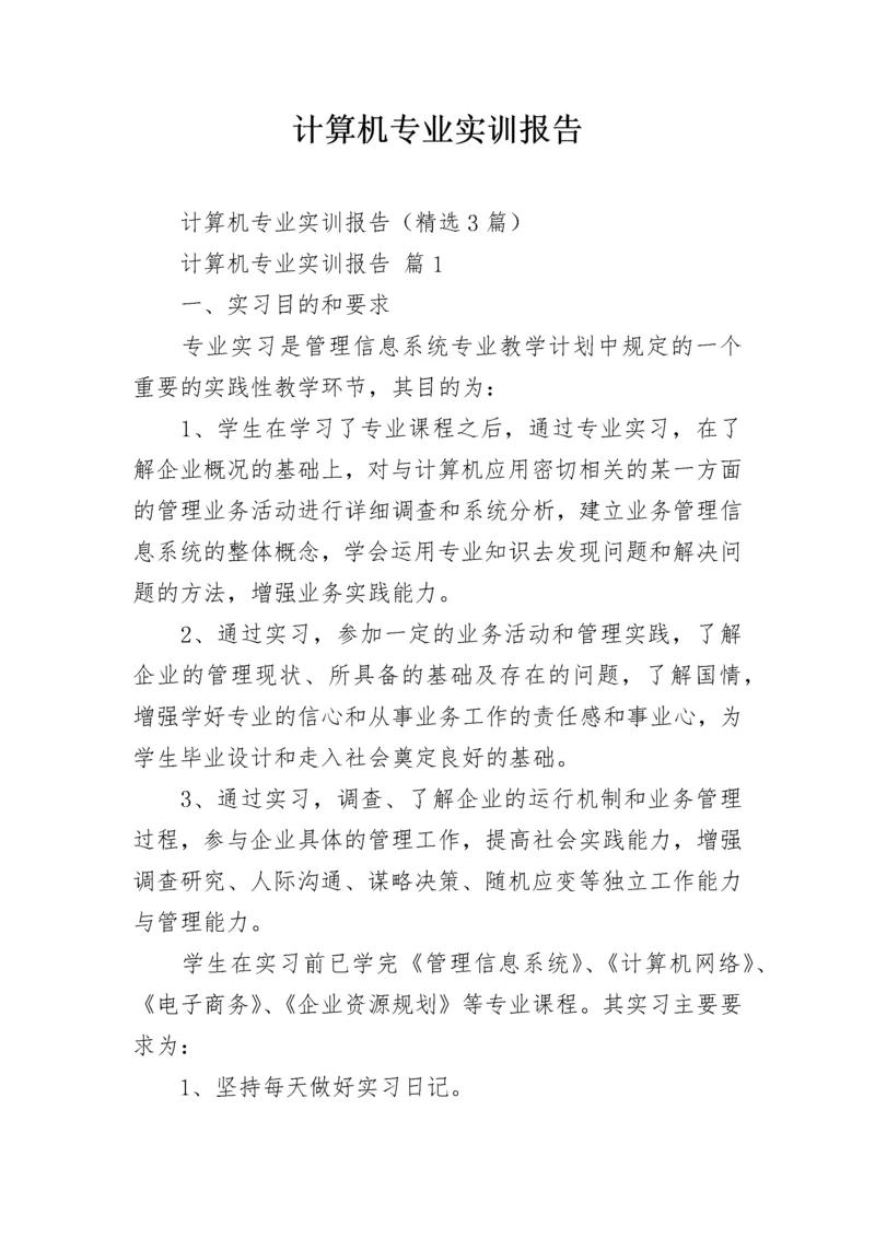 计算机专业实训报告.docx