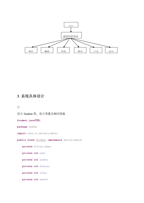 java学生成绩基础管理系统优质课程设计.docx