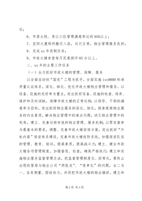 市机关事务管理局XX年工作计划.docx