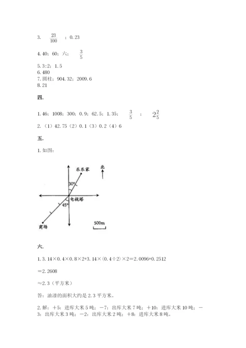 苏教版数学六年级下册试题期末模拟检测卷及参考答案【培优】.docx