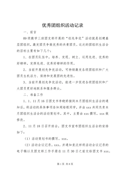 优秀团组织活动记录.docx