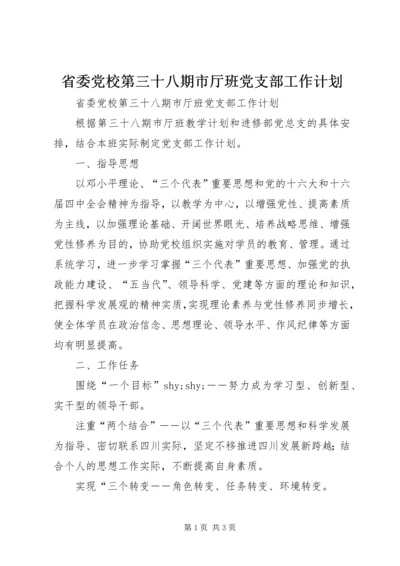 省委党校第三十八期市厅班党支部工作计划.docx