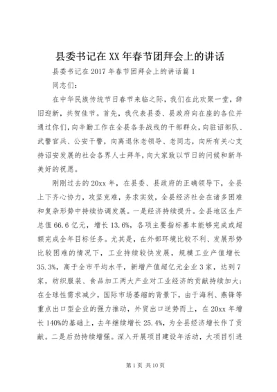 县委书记在XX年春节团拜会上的讲话.docx