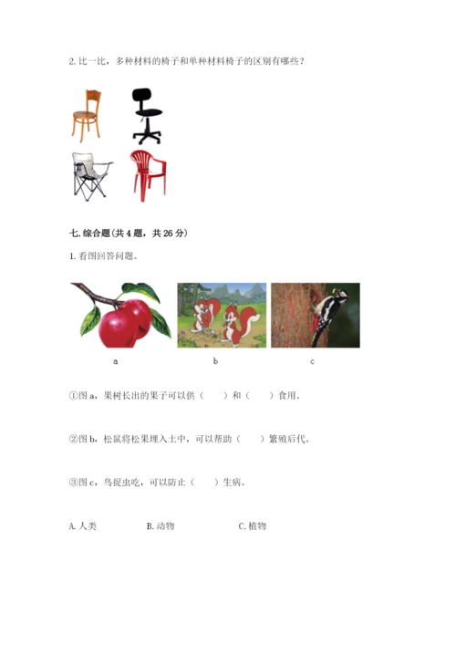 教科版二年级上册科学期末考试试卷a4版.docx