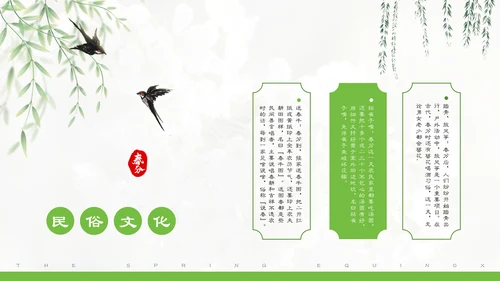 春分春天的白花通用PPT模板