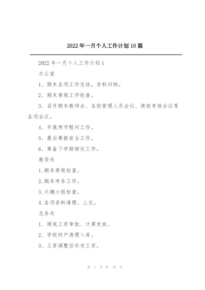 2022年一月个人工作计划10篇.docx