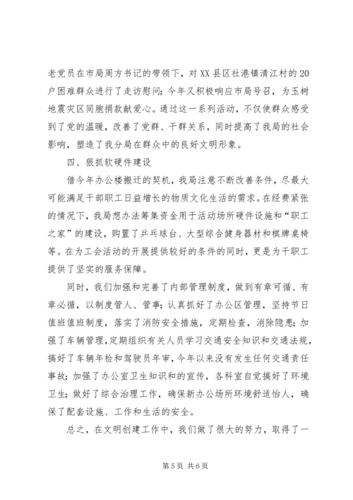 国土局创建省级文明单位工作汇报材料.docx