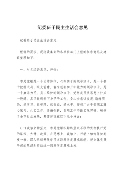 纪委班子民主生活会意见.docx