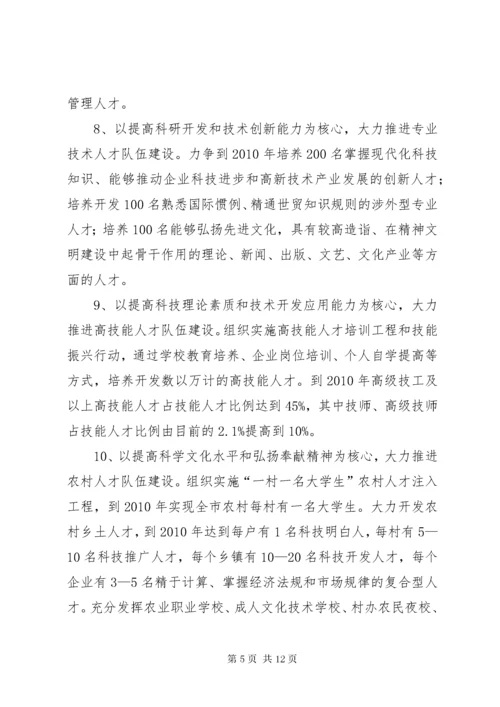 政府人才强市战略的意见.docx