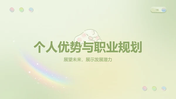 眠眠兔果绿色简约风个人简历