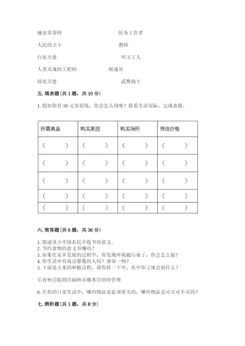 部编版道德与法治四年级下册 期末测试卷及完整答案（考点梳理）.docx