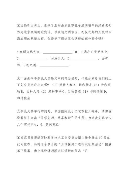 语文2009年中考语文新闻类模拟试题.docx