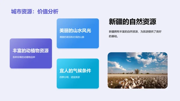 紫色现代商务新疆印象之旅PPT模板