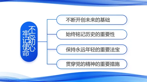蓝色党建党支部年终工作总结PPT党课