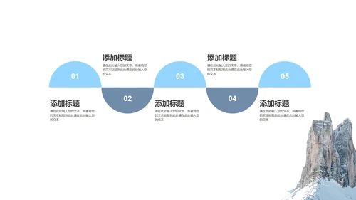 白色简约风风景商务工作总结汇报PPT模板