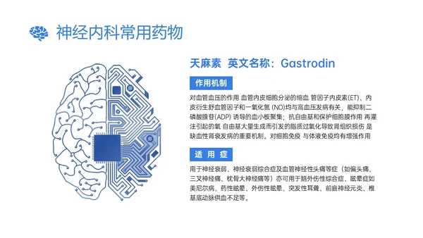 蓝色插画风神经内科常用药物解析培训PPT课件