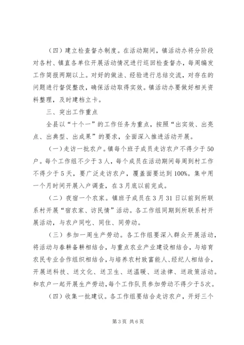 镇委办万名干部进万村入万户活动方案.docx