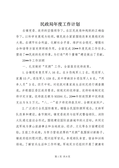 民政局年度工作计划 (2).docx