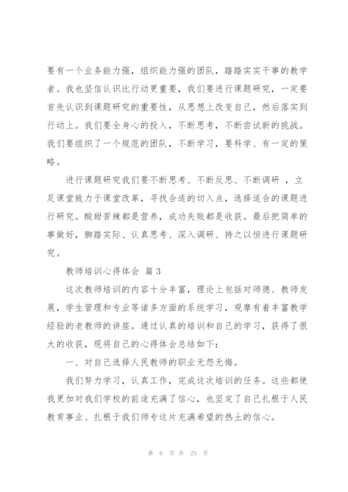 教师培训心得体会范文汇总九篇.docx