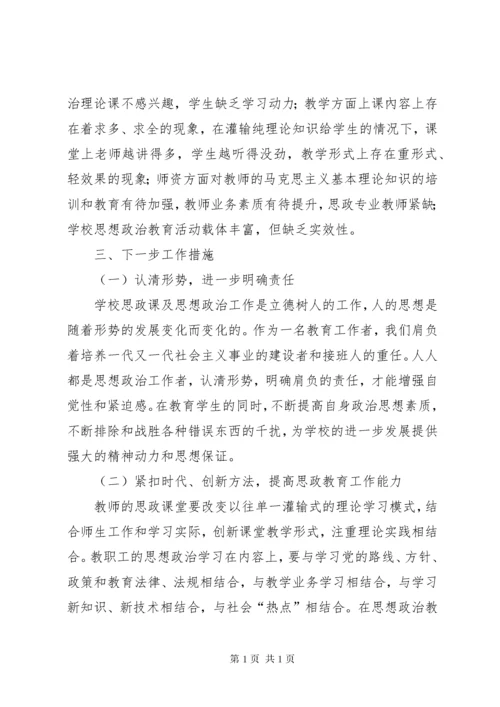 学校思想政治工作总结汇报材料.docx