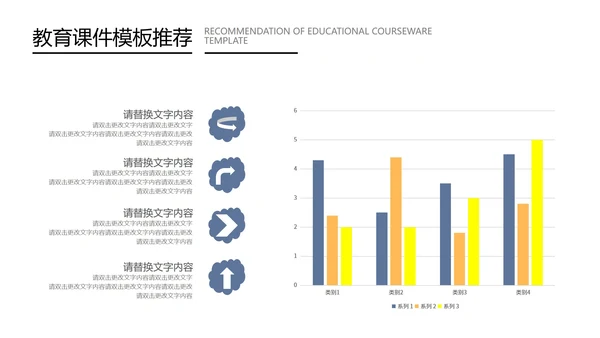蓝色扁平风教育教学课件PPT模板