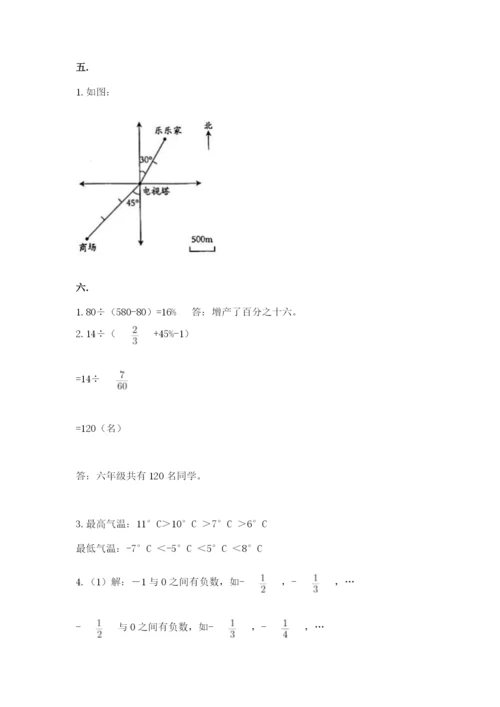 河南省平顶山市六年级下册数学期末测试卷附精品答案.docx