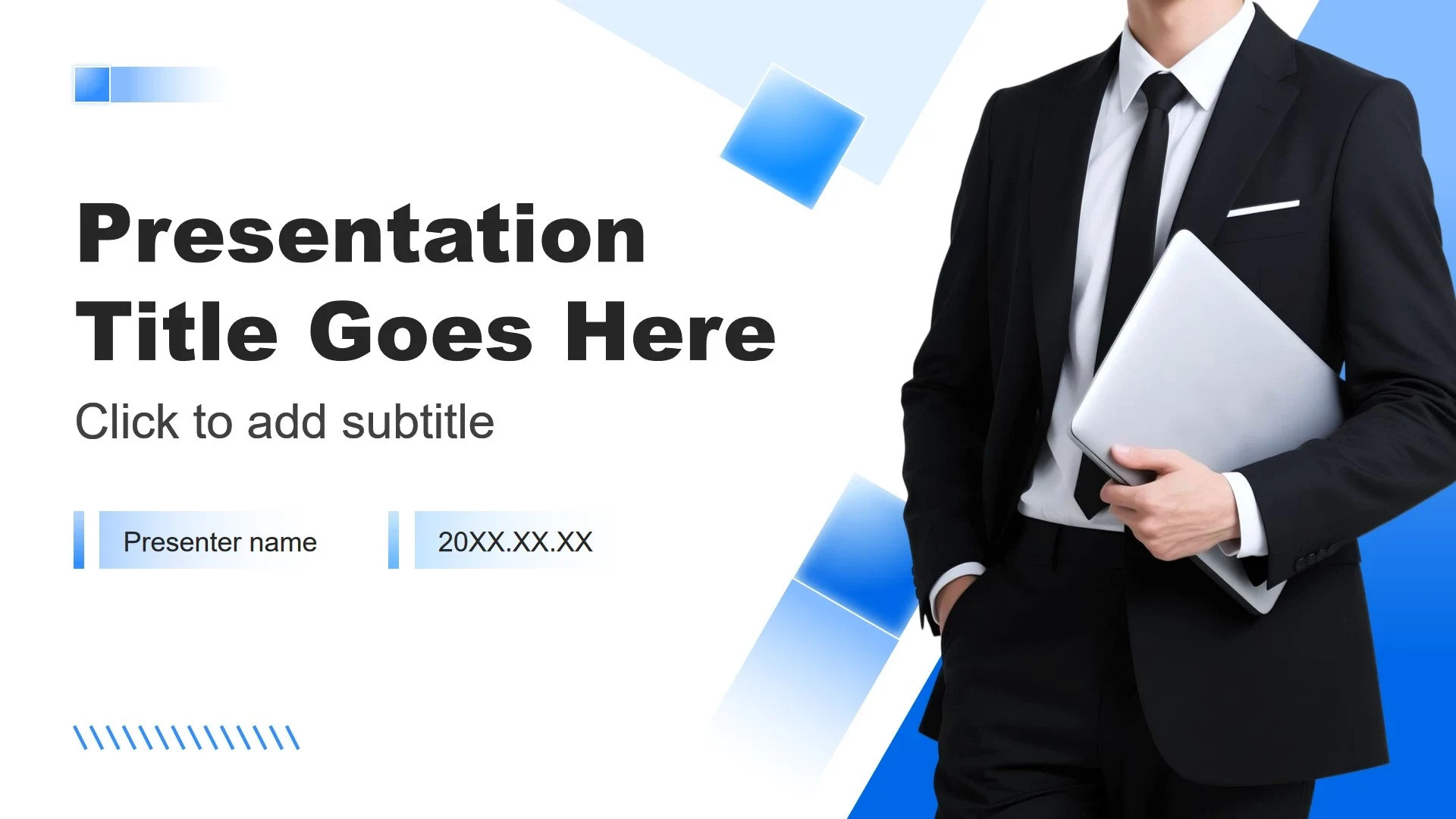 蓝色渐变商务风自我介绍述职汇报PPT主题模板