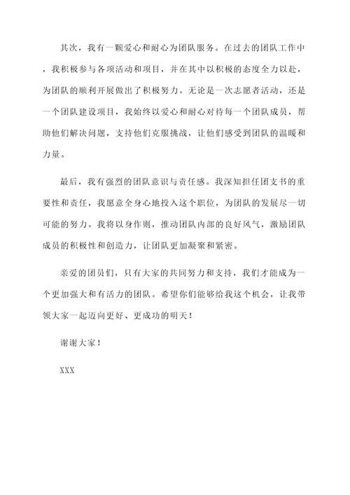 竞选团支书的自荐书