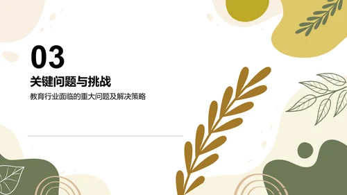 橙色扁平风教育行业年终总结PPT模板