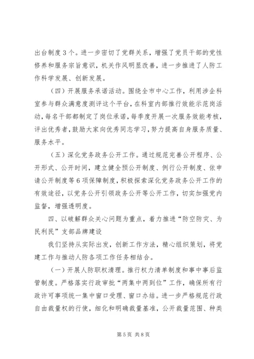 人防办机关党建工作总结.docx