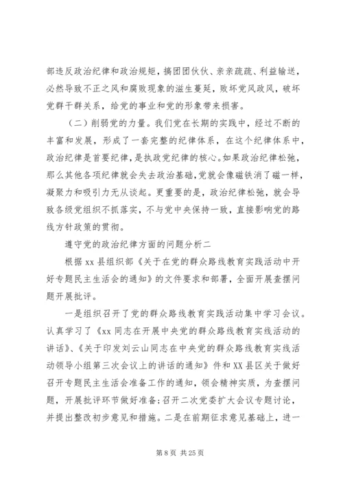 遵守党的政治纪律方面的问题分析.docx