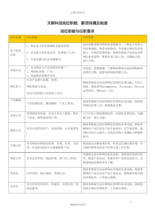 电子商务公司岗位职责及薪资.docx