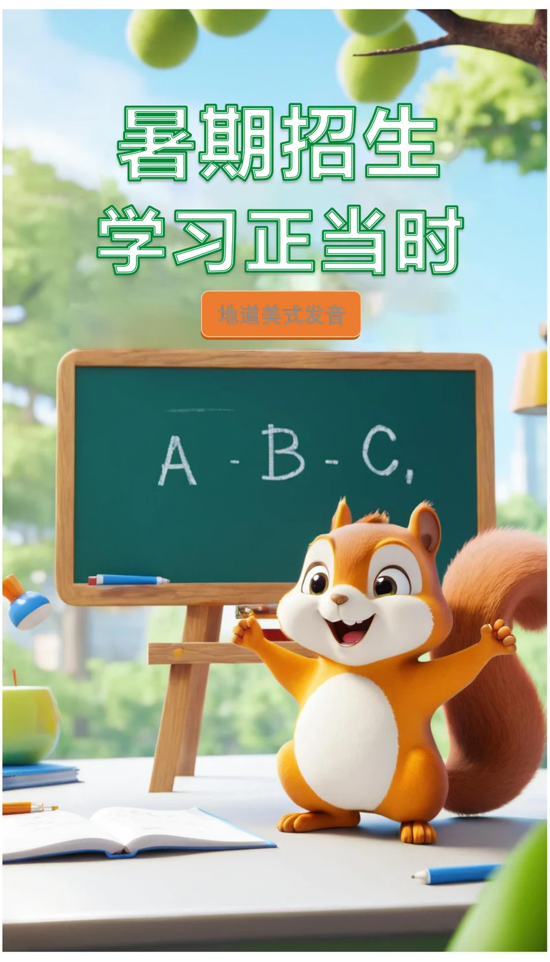 英语暑假班暑期招生海报
