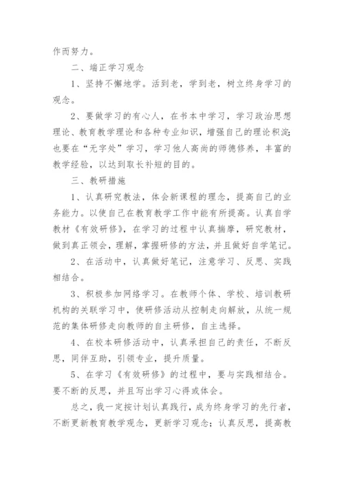 教师暑假个人研修计划.docx