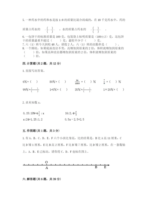 小学六年级下册数学期末卷带答案（研优卷）.docx