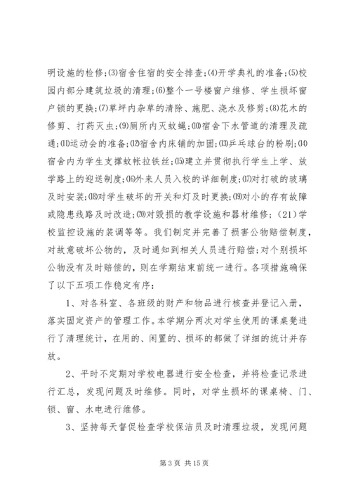 学校后勤管理自查报告.docx