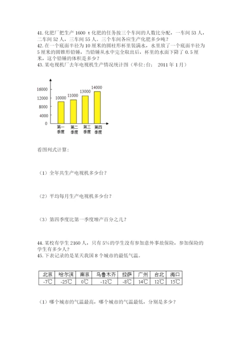 六年级小升初数学应用题50道附答案【突破训练】.docx
