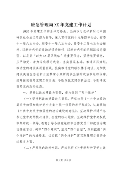 应急管理局XX年党建工作计划.docx