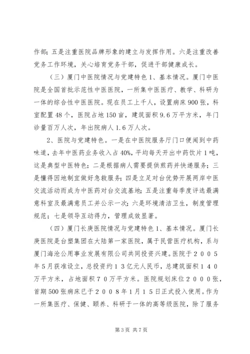 关于参观学习漳州厦门医院管理的考察心得.docx