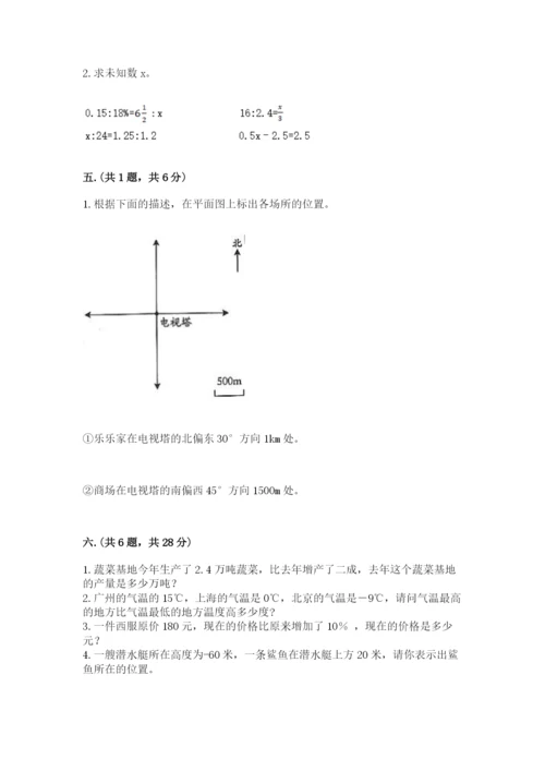 小学六年级数学毕业试题及参考答案【综合卷】.docx
