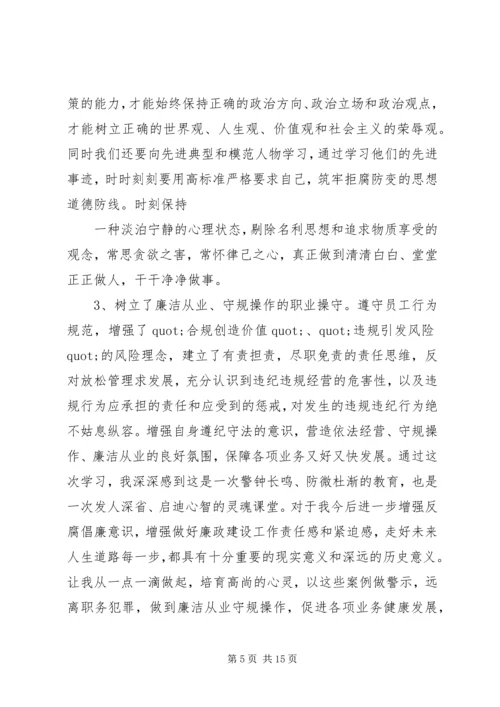 第一篇：参观银行业反腐倡廉警示教育展览心得.docx