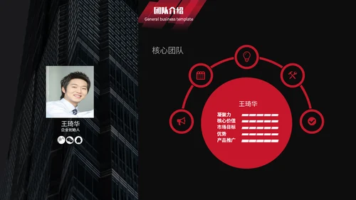 红黑简约商务企业宣传通用PPT模板