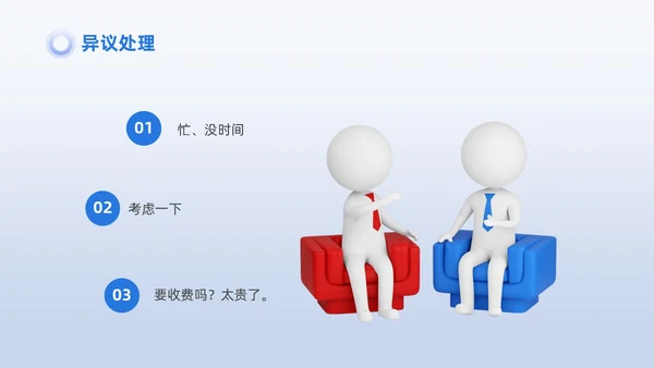 蓝色商务3D小人销售PPT销售培训