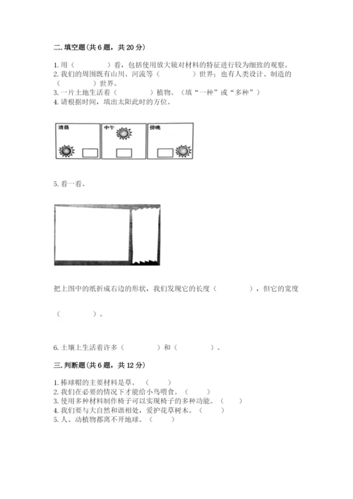 教科版小学二年级上册科学期末测试卷含完整答案（网校专用）.docx