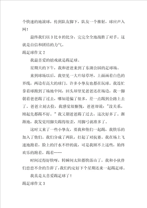 踢足球作文12篇