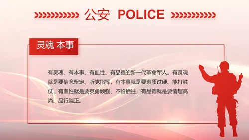 红色大气公安警察个人事迹动态PPT模板