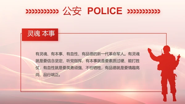 红色大气公安警察个人事迹动态PPT模板